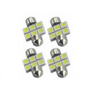 4pcs 6SMD 5050 LED Bulbs 600K Dome Map Trunk Number Plate Light