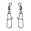 100pcs/lot No.6 Steel Fishing Connectors Rolling Swivels with Nice Snap