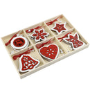 DIY Christmas Hanging Snowflakes Star Tree Wooden Pendant Ornament (18pcs) A