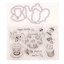 Teapot Seal Stamp Cutting Dies Stencil Set DIY Scrapbooking Embossing Photo