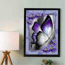 5D DIY Full Drill Diamond Painting Purple Butterfly Cross Stitch Embroidery