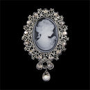 Cameo Victorian Styles crystal Weddings Party Women Pendant Brooches Pin SE