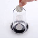 1Pcs Coin Through Glass Steel Cup Mat Magic Props Party Close-up Magic Tric BX