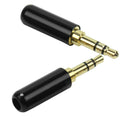2 Pcs Audio 3.5 mm Male Plug 3 Pole Stereo Connector Earphones Soldering Jack