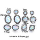 6Pairs/Set White Fire Opal Ear Studs Earrings Drop Dangle Weddings Jewelry  3c