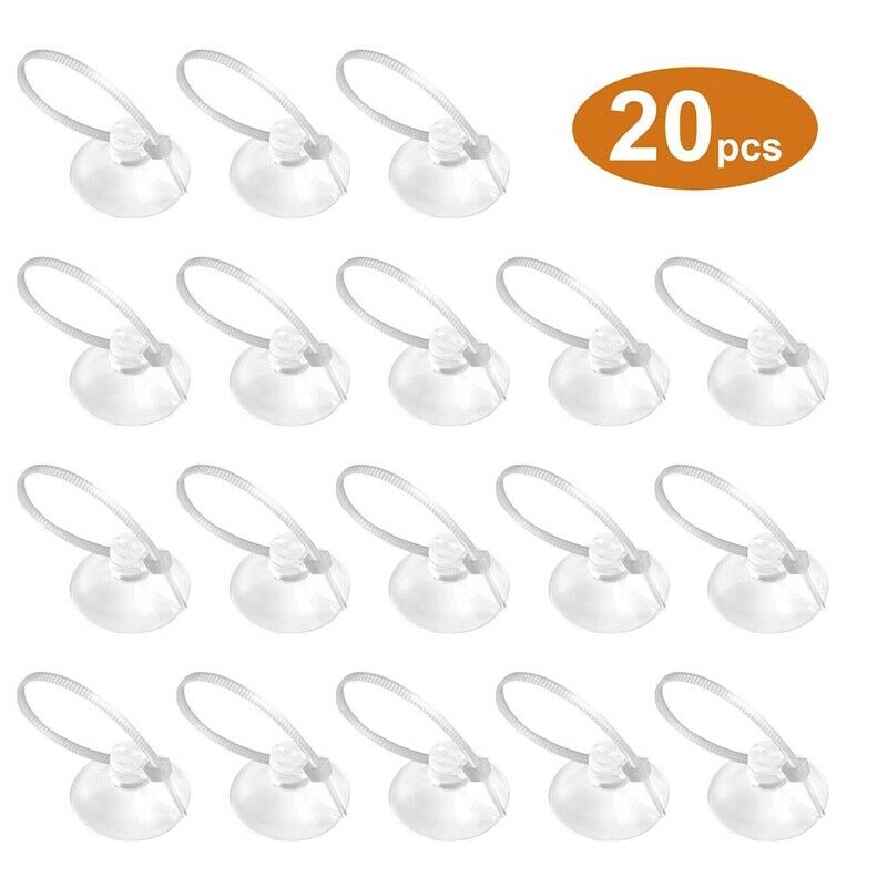 20 Pack Suction Cups with Pieces Adjustable Zip Ties for Aquarium Fish Tank S3W5
