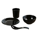 Dinnerware Set Kitchen Banquet 4 Piece Dinner Plates Cups Dishes Black 3