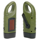 Solar Powered Hand Crank Flashlight Rechargeable LED w/ Clip Emergency Light New