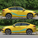 Plaid Stripes Vinyl Car Styling Stickers Auto Body Side Skirt Decorative Decals