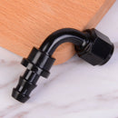Black AN6 AN-6 90 degree push lock oil/fuel/gas line fittings hose adapter BX