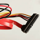 7+15 Pin M/F Serial ATA SATA Data Power Extension Cable Copper Lead 30CM/0.98FT