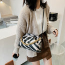 Leather Cloud Crossbody Bag Women Animal Pattern Chain Shoulder Handbag (3)