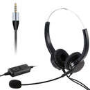 VH500D For PC Phone Call Center 3.5mm Wired Line Control Microphone Headset