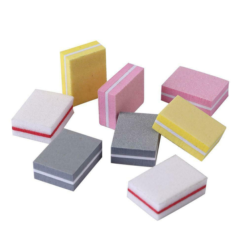 50pcs Sponge Nail Art Polish Buffing Blocks Sanding Grinding Manicure Buffers