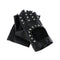 Rivets Gloves Half Finger Gloves Black Hollow out Driving Fingerless Gloves