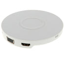2 in 1 Type-C to Micro USB/HDMI/VGA HUB Dock +5W Wireless Charger White