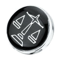 Round Black Badge Collar Pin Justice Scale Pattern Men Women Shirt Brooches