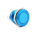 1PC 19mm waterproof blue momentary metal push button switch flat top!QFSHWC3C