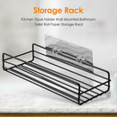 Kitchen Tissue Holder Wall Mounted Bathroom Toilet Roll Paper Storage Rack