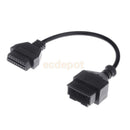 16 Pin to 20 Pin OBDII Tool Car Diagnostic Adapter Connector Cable for KIA Black