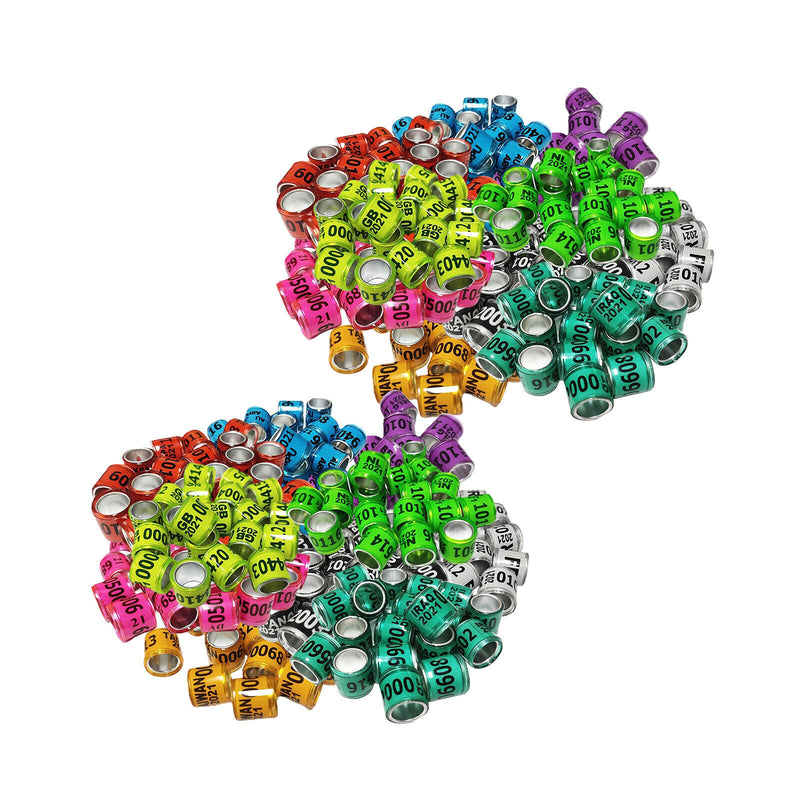 200Pcs Multicolor 2021 Aluminium Bird Dove Racing Pigeon Leg Rings Bands 8mm