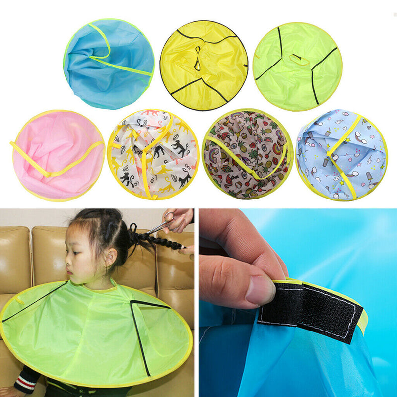 Baby Hair Capes Umbrella Catcher Styling Haircut Gown Salon Barbers Pink