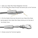 Durable 5mm Wire Cable Rope Rigging Marine 316 Stainless Steel Hardware