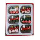 6pcs Christmas Tree Hanging Wood Train Pendant Railway Track Dropship OrnamSEAU