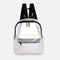 Clear Transparent Women Backpacks Jelly Teenage Girl Boys Schoolbag (White)