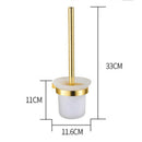 Wall Mounted Aluminium Toilet Brush Holder & Glass Brush Holder Set for Bat V5K7