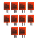 10PCS 12V Pin Adjustable Frequency LED Flasher Relay Turn Signal Blinker Orange