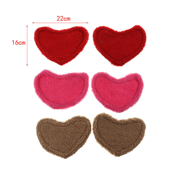 2 Pcs Small Pet Hamster Guinea Pig Warm Bed Heart Shape Sleep Mat Camel