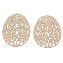 10 Pieces Easter Holiday Wooden Hollow Flower Eggs Hanging DIY Decoration