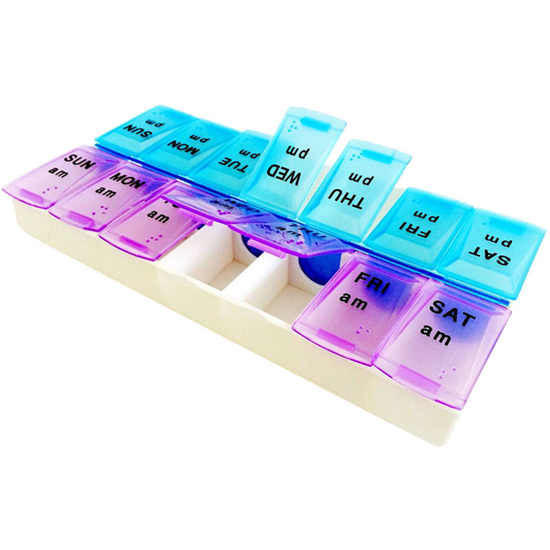7 Days Per Week Pill Medicine Box Holder Storage Container Case Portable BX