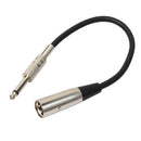 1ft 1/4" TRS 6.35mm Male to 3 Pin XLR Male Audio Mic Cable Extendsion Line