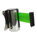 Queue Barriers Crowd Control Stainless Steel 5m Retractable Belt Green