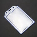 5X(PVC Vertical Name Tag ID Work Exhibition Badge Card Holder Clear Blue A5P9)