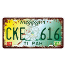 Mississipi Car License Retro Metal Tin Sign Plaque Picture Bar Pub Man Cave