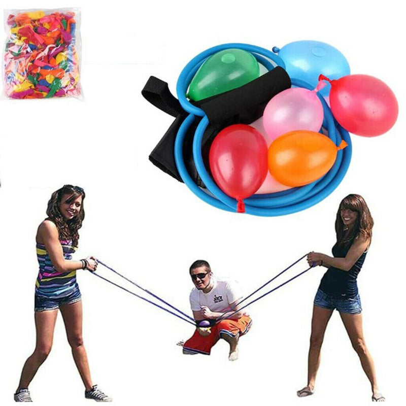 Water Balloon Launcher with 100 pcs Colorful Balloons, 300 Yards Range Water