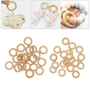 40pcs Unfinished Wooden Round Circles Rings DIY Jewelry Crafts