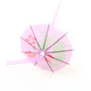 50Pcs Fruit Juice Cocktail Straws Beach Party Umbrella Plastic Drinking Straw BX