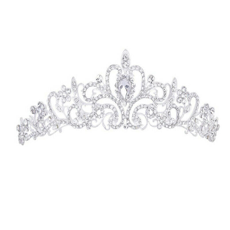 Women Girls Elegant Wedding Bride Crown Headwear Rhinestone Tiaras Cute Gif Gw