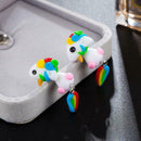 Colorful Cartoon Horse Dangles Earrings Cute Pony Ear Drop Women Jewelry