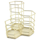 Makeup Tool Storage Rack Plating Diamond Pen Holder Hexagon Three Makeup Br