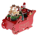 Christmas Music Box Santa Claus Sleigh Xmas Decoration Kids Wind Up Toys Red