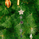 Wood Christmas Tree Star Pine Cone Ball Pendant Hanging Decor Ornament (B) A