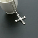 Fashion Movie Men Clavicle Chain Rhinestone Cross Pendant Collar Necklace