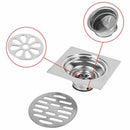 1X(Square Drain Strong Stainless Steel Anti Odor Hotel Bathroom Flooring Wa
