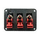 Car 12V 20A Ignition Engine Toggle Switch with Red Covers Carbon Fiber Panel