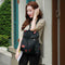 Women Print Black Nylon Backpack Anti Theft Girls Travel School Shoulder Bag